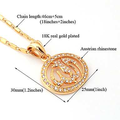 18K позолоченный Rhinestone Симпатичные исламского Аллаха подвеска Подвески Колье Ожерелье Религиозные мусульманские ювелирные изделия