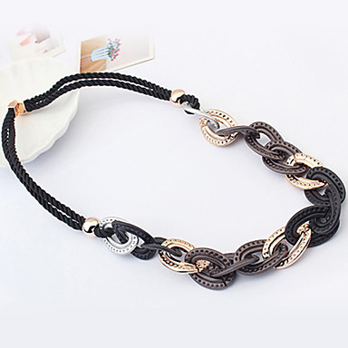 Twisted цепь Черный Ожерелье