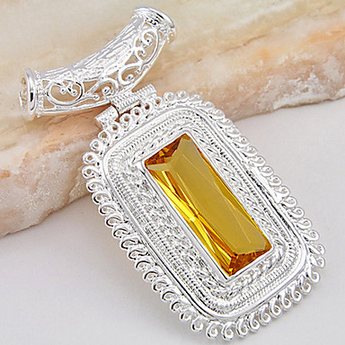 (1 шт) Мода желтый кулон Gem