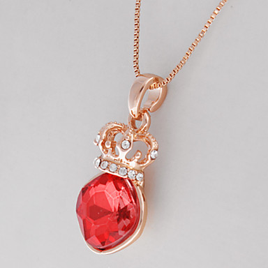 Циркон Crystal Crown ожерелье (красный)