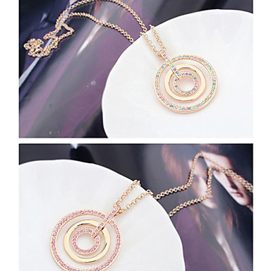 Мода (Круглый Кулон) Золотой Позолоченные ожерелье (фиолетовый, розовый и больше) (1 шт)