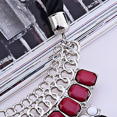 Lureme сплава Rhinestone заклепки ожерелье веревочки