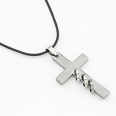 посеребренный крест ожерелье