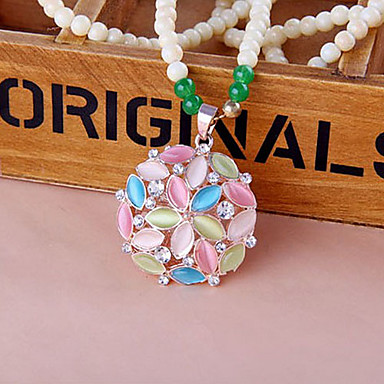Красочные Подвеска Opal ожерелье вспышка алмаз Лепестки