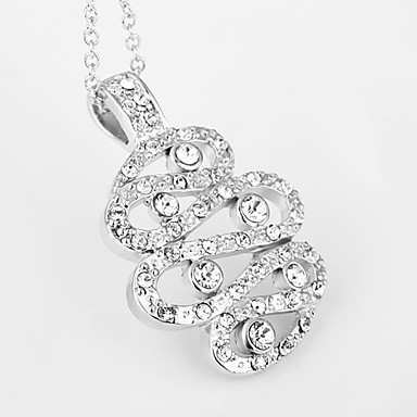 Swarovski Crystal-Swarovski Elements Белое золото Колье Lkn18Krgpn177 оловянного сплава 18KRGP