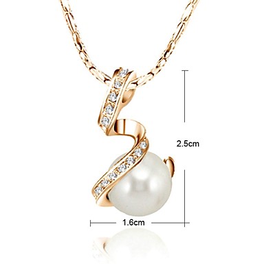 Сияющий Австрия Crystal White Pearl Имитация Шарм ожерелье