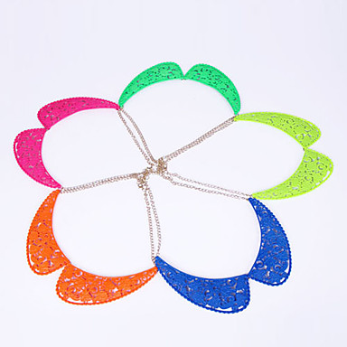 Европа преувеличенными ретро полые флуоресцентные цвета ложных ожерелье воротник (случайный цвет)