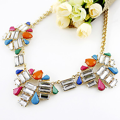 Сплав многоцветный Rhinestone вода падения Ожерелье