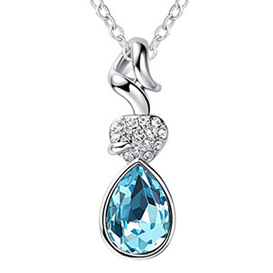 капли воды Crystal Design и платины покрытие ожерелье сплава