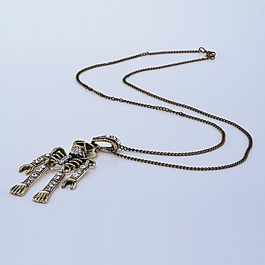 Циркон сплава год сбора винограда Череп Робот Ожерелье (бронза)