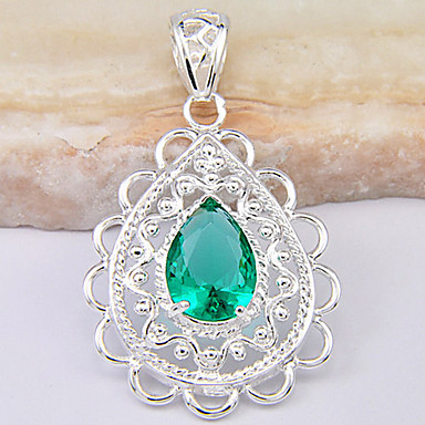 (1 шт) Мода Серебряный кулон Gem