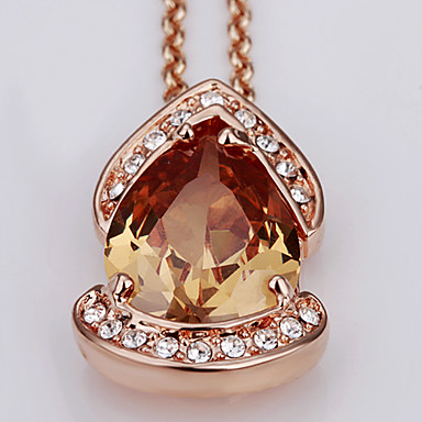 Swarovski Crystal-Swarovski Elements 18KRGP розовое золото-оловянного сплава ожерелье Lkn18Krgpn127