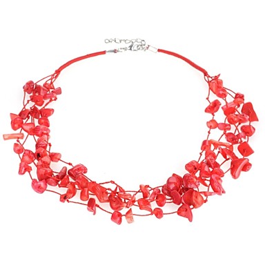 Красный American Spirit AAA Качество Red Coral 5-Strand Ожерелье