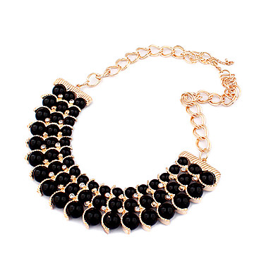 Позолоченные акриловые сплава Трехрядная бисера связи Neckalce (разных цветов)