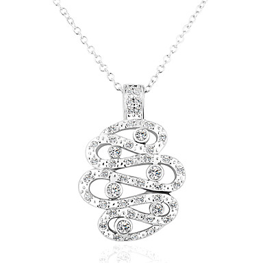 Swarovski Crystal-Swarovski Elements Белое золото Колье Lkn18Krgpn177 оловянного сплава 18KRGP