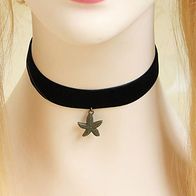 Японский стиль Velvet Black Star Ожерелье