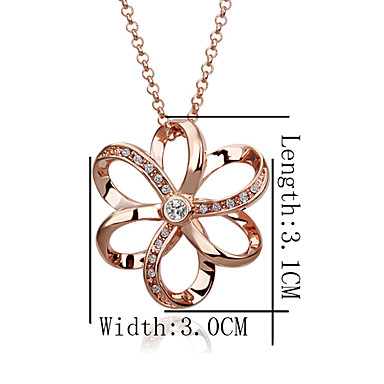 Swarovski Crystal-Swarovski Elements 18KRGP розовое золото-оловянного сплава ожерелье Lkn18Krgpn090