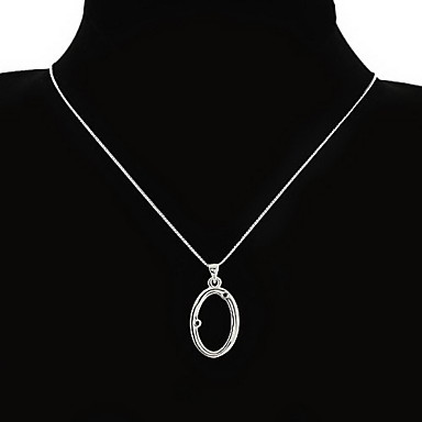 Корейской моды Hollow Овальный кулон ожерелье (случайный цвет)