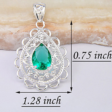 (1 шт) Мода Серебряный кулон Gem