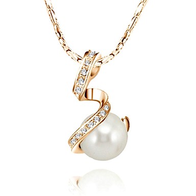 Сияющий Австрия Crystal White Pearl Имитация Шарм ожерелье
