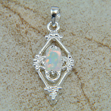 (1 шт) Мода Серебряный кулон Gem