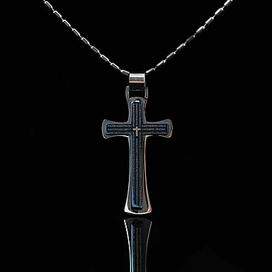 Мода (крест кулон) Silver из нержавеющей стали ожерелье (Siilver) (1 шт)
