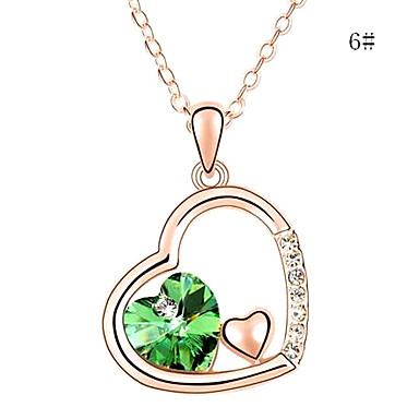 Модные Циркон австрийской Crystal Heart Ожерелье (разных цветов)