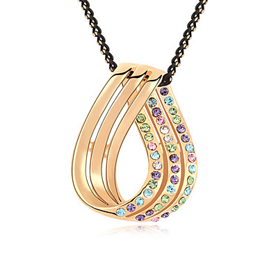 Европа Стиль австрийский хрусталь Золотой кулон ожерелье