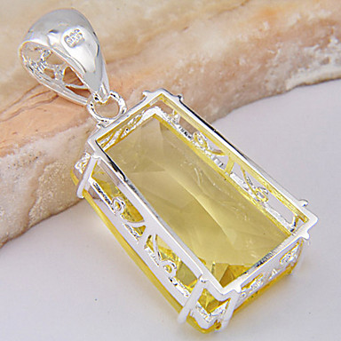 (1 шт) Мода желтый кулон Gem