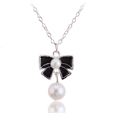 Щепка Установлено Pearl Bowknot ожерелье