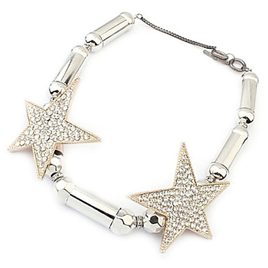 Серебряная звезда Rhinestone колье колье