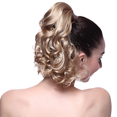 Высший сорт Синтетические короткие волнистые Ponytail Блондинки