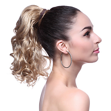 Высший сорт Синтетические короткие волнистые Ponytail Блондинки