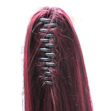 12 дюймов синтетическое Черный Популярные Прямые Расширения волосы хвост