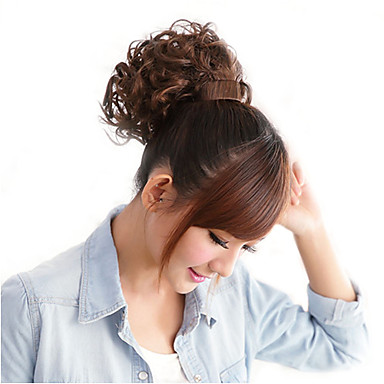 Темно-русый Синтетические браслет Держатель Волнистые хвост