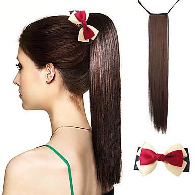 Высший сорт качества синтетического длинные прямые черные Ponytail