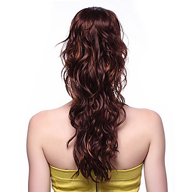 100% Kanekalon Синтетические длинным пушистым завитые Ponytail