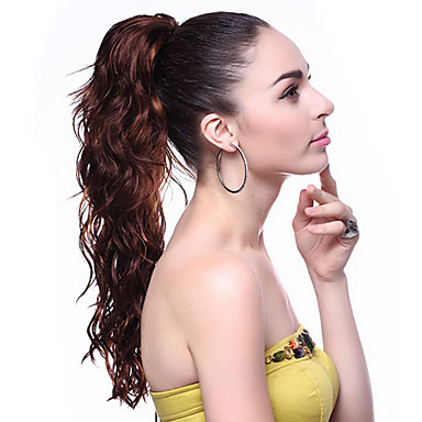 100% Kanekalon Синтетические длинным пушистым завитые Ponytail