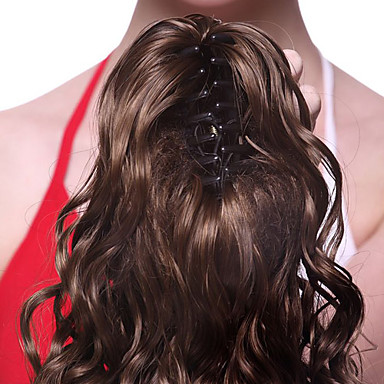 Высокое качество синтетический Волнистые derm Браун Ponytail