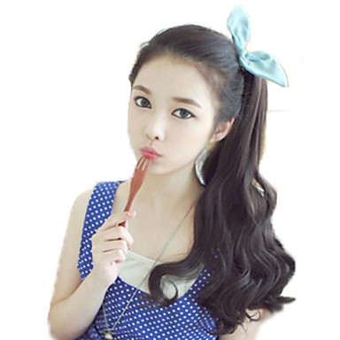 Высококачественных синтетических Хвощ хвост Вьющиеся парики 4 Цвета