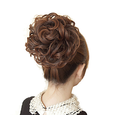 Резиновая лента вязаные человеческих волос Темно-русый Фигурные Наращивание волос