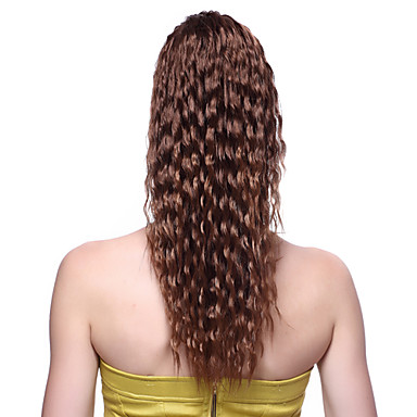 Высокое качество синтетический длинные волнистые каштановые Ponytail