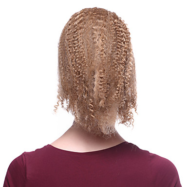 Высокое качество синтетический Короткие вьющиеся Браун Пушистый хвостик