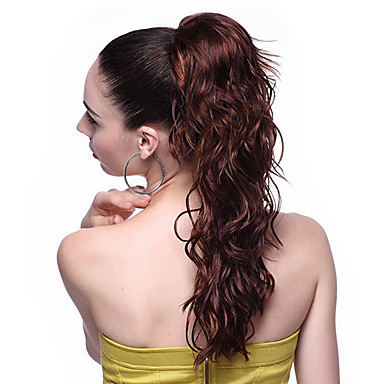 100% Kanekalon Синтетические длинным пушистым завитые Ponytail