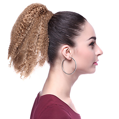 Высокое качество синтетический Короткие вьющиеся Браун Пушистый хвостик