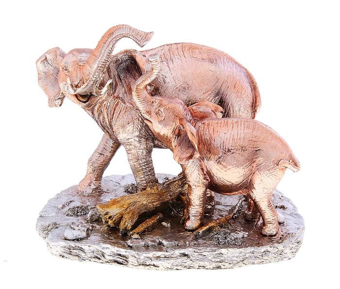 Сувенир 2 слона (золото/серебро)