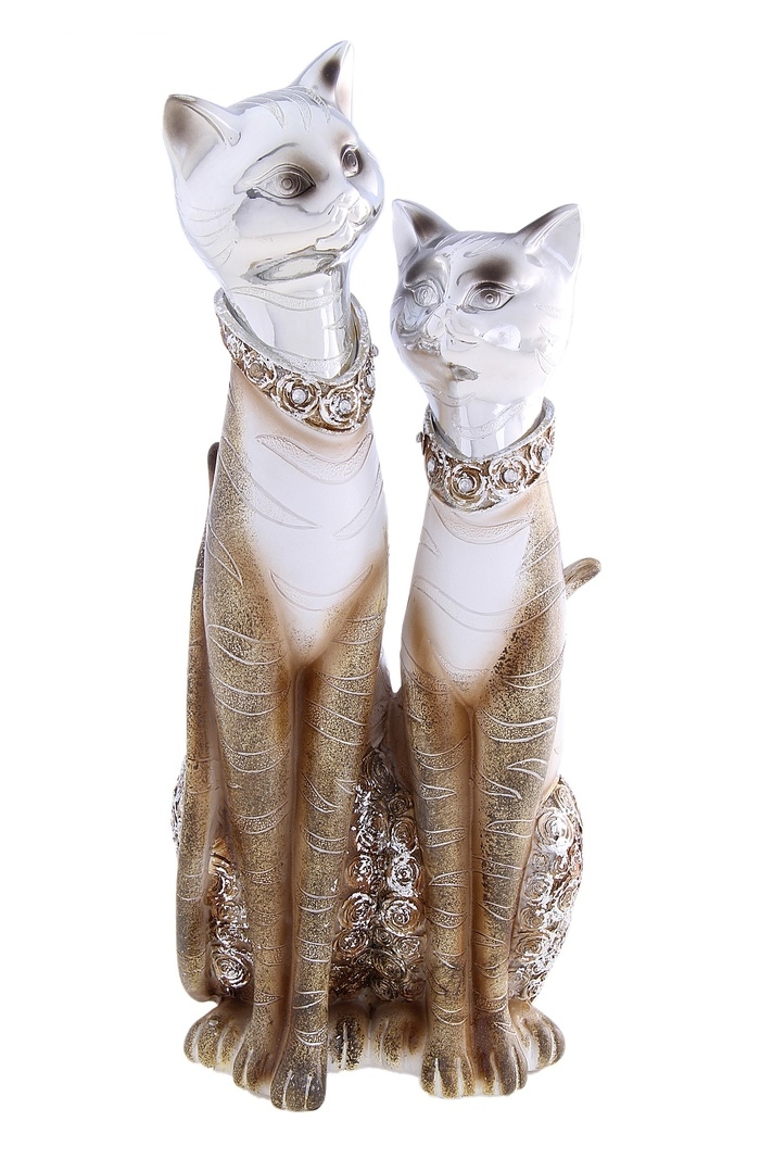 Сувенир Кот с кошкой в розах