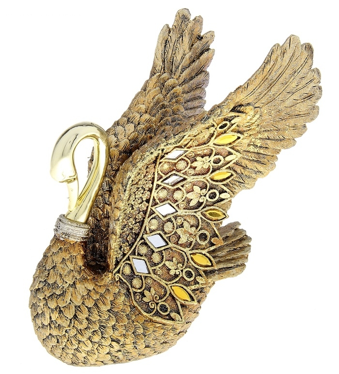 Сувенир Лебедь. Мозаика под золото