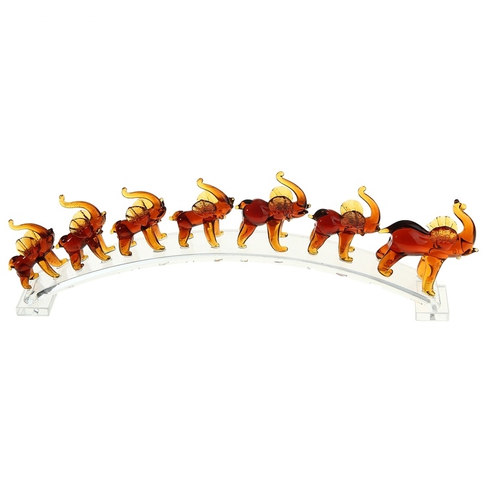 Сувенир Семь слонов, цвет корицы