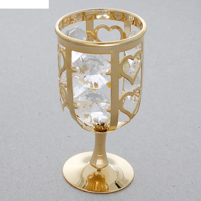 Сувенир Фужер для шампанского с хрусталиками сваровски